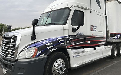 image of white ACI branded truck cab