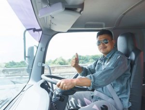 Image of a student during truck driver training